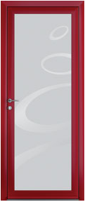Porte contemporaine prélude rouge aluminium