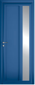 porte contemporain norm bleu aluminium